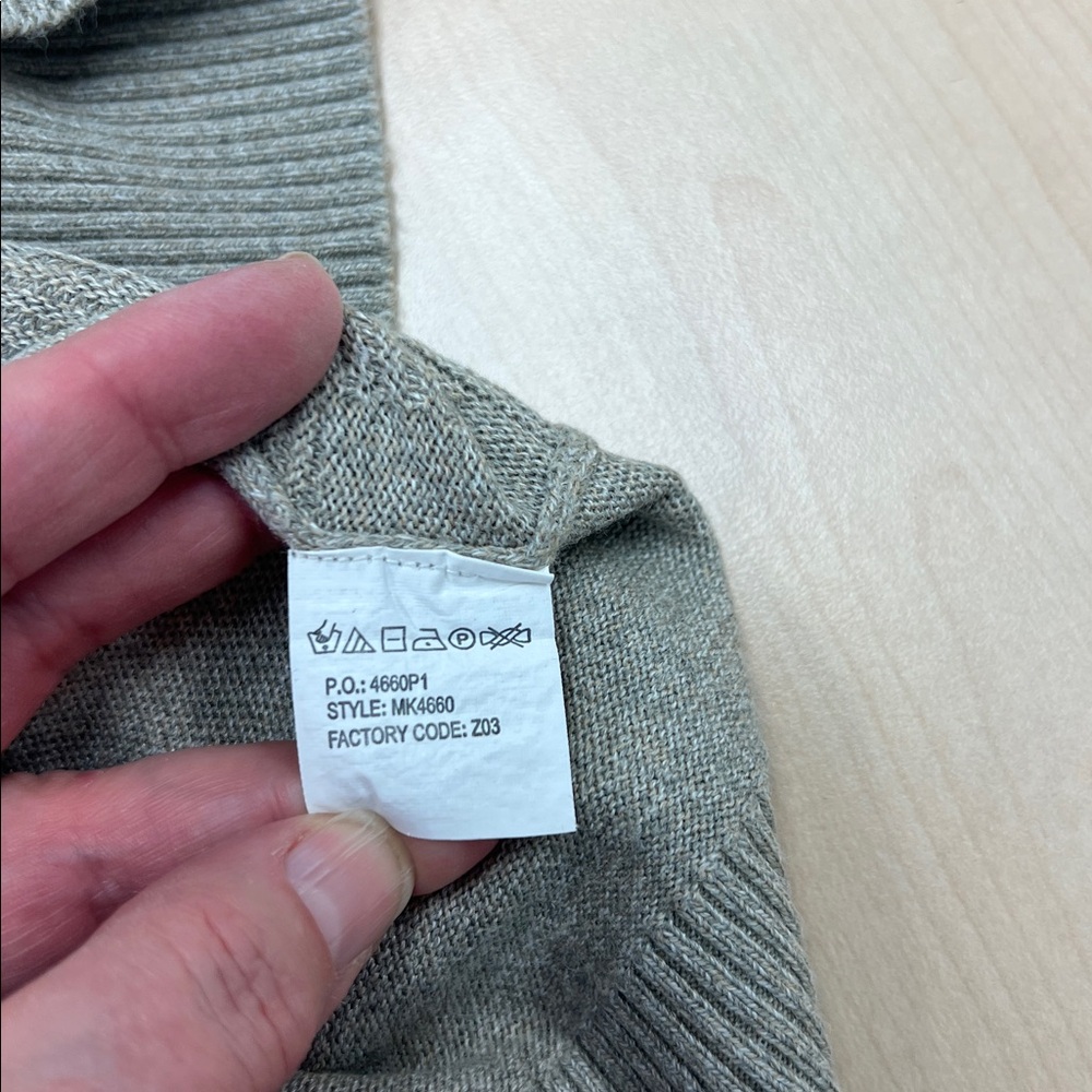 Perry Ellis men’s large grey gray silk cotton grid pattern mock neck sweater - Picture 8 of 8